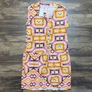 Anthropologie The Odells Yuma Print Shirt Dress Girls Medium Aztec Southwestern